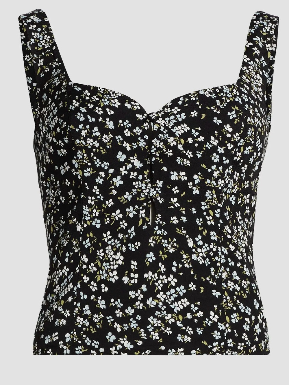 Reformation Black Floral Sweetheart Camisole